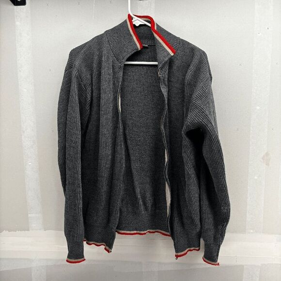 Vintage Distressed Dehen Full Zip Cardigan Wool Sweater Mens Large 60s USA - Picture 1 of 11